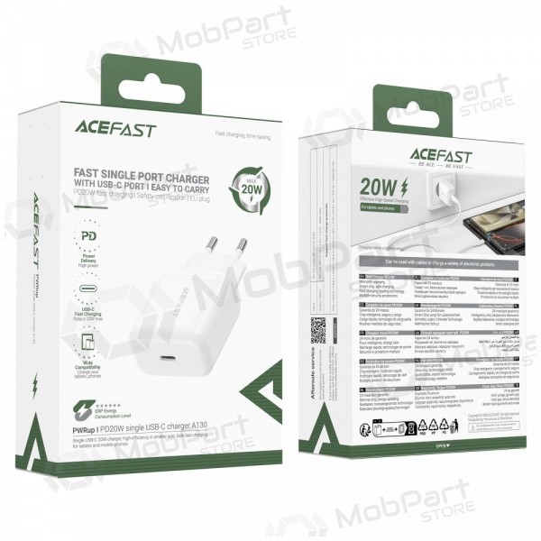 Carregador Acefast A130 20W USB-C branco