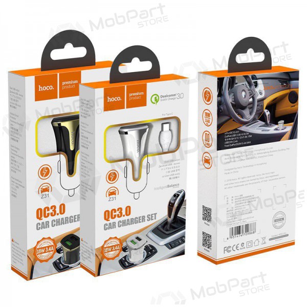 Carregador de carro HOCO Z31 USB + 