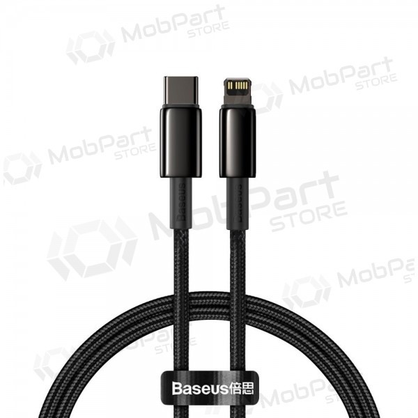 Cabo Lightning Baseus Tungsten CATLWJ-01 USB-C para Lightning 1 m PD 20 W preto
