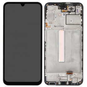 Ekranas Samsung A256 A25 5G su lietimui jautriu stikliuku e rėmeliu Black OLED (real size)