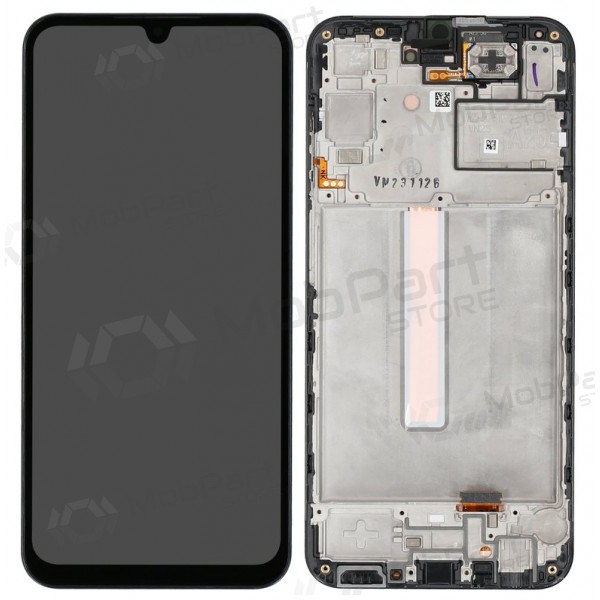 Ekranas Samsung A256 A25 5G su lietimui jautriu stikliuku e rėmeliu Black OLED (real size)