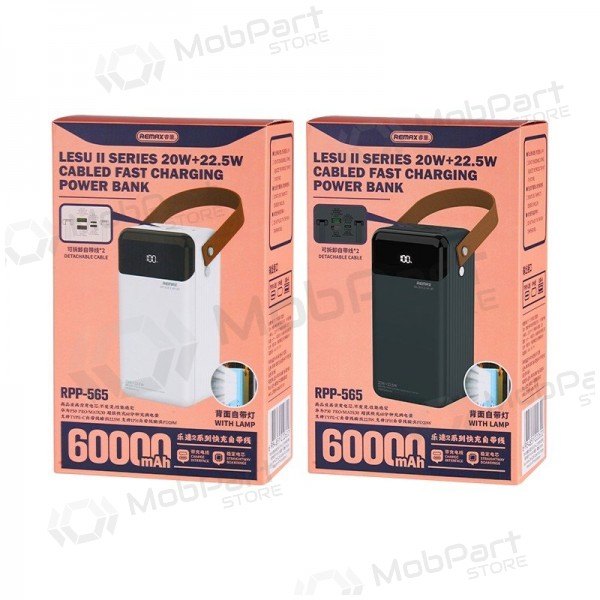 Bateria externa Power Bank Remax RPP-565 22.5W 60000mAh cinza
