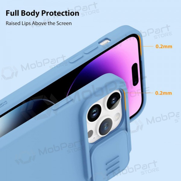 Apple iPhone 15 Pro capa „Nillkin Silicone“ (azul claro)
