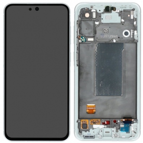 Ekranas Samsung A566 A56 5G su lietimui jautriu stikliuku e rėmeliu Awesome Lightgrey original (service pack)