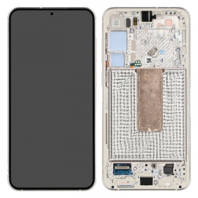 Ekranas Samsung S916 S23+ 5G su lietimui jautriu stikliuku e rėmeliu Cream original (service pack)