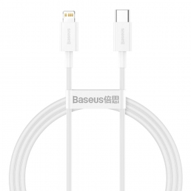 USB cabo Baseus Superior Type-C - Lightning PD 20W 1.0m (branco) CATLYS-A02