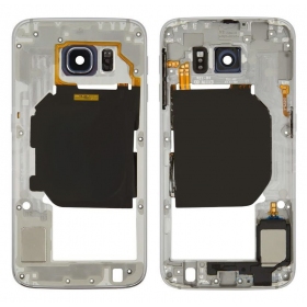 Samsung G920F Galaxy S6 moldura interna (branco) (usado Grade B, original)