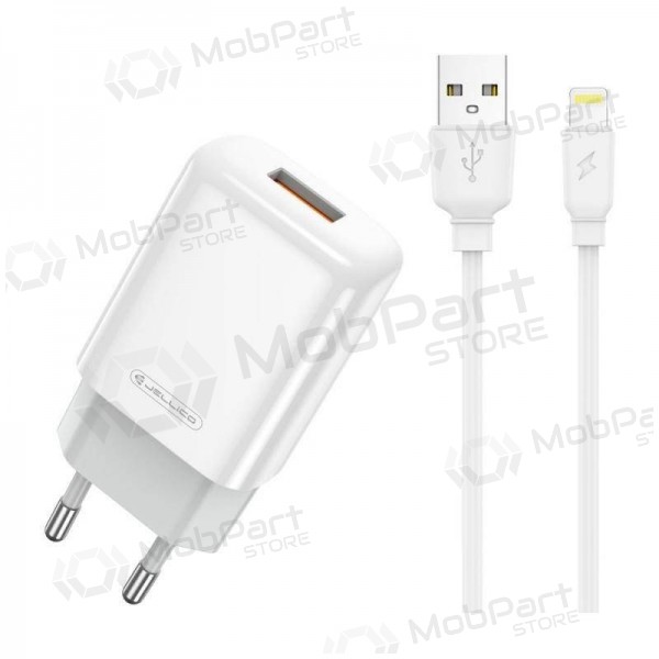 Carregador buitinis Jellico EU01 2.4A USB + Lightning branco