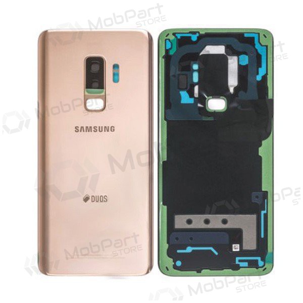Samsung G965F Galaxy S9 Plus tampa traseira da bateria dourado (Sunrise Gold) (usado grade C, original) Samsung G965F Galaxy S9 Plus tampa traseira da bateria dourado (Sunrise Gold) (usado grade C, original)