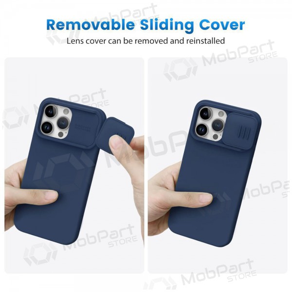 Apple iPhone 15 capa „Nillkin Silicone“ (azul escuro)