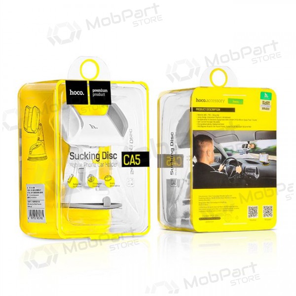 Automobilinis Universal telefono laikiklis Hoco CA5, attached to the window, short-rigid leg kojelė branco Automobilinis Universal telefono laikiklis Hoco CA5, attached to the window, short-rigid leg kojelė branco