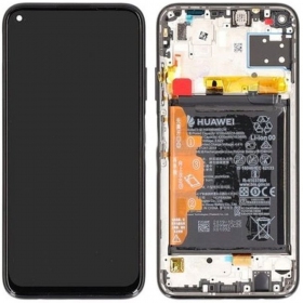 Huawei P40 Lite ecrã (preto) (com moldura e bateria) (service pack) (original)
