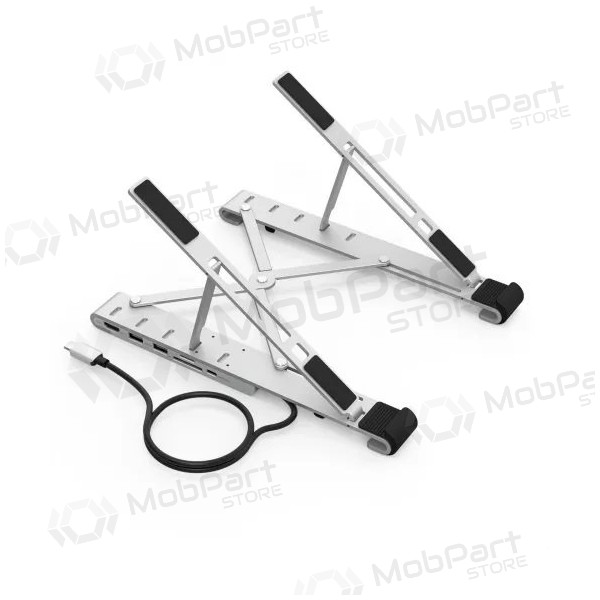 Nešiojamo kompiuterio stovas CHOETECH su 7 prievadų USB Type-C šakotuvu Nešiojamo kompiuterio stovas CHOETECH su 7 prievadų USB Type-C šakotuvu