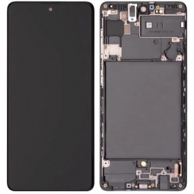 Samsung Galaxy A71 ecrã (preto) (com moldura) (original)