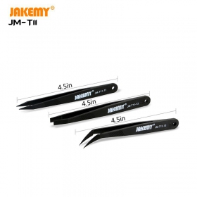 Pinça antiestática de metal Jakemy JM-T11 ESD (3unidade )