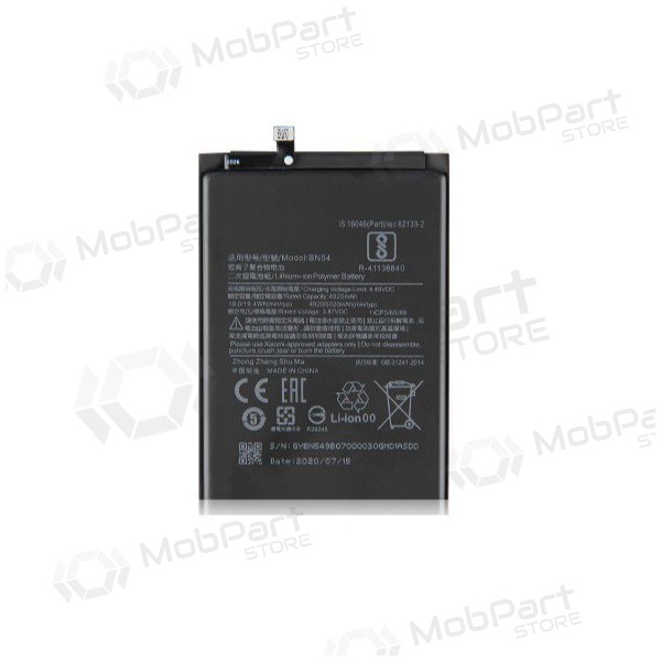 Xiaomi Redmi 9 / Redmi Note 9 bateria, akumuliatorius (BN54) Xiaomi Redmi 9 / Redmi Note 9 bateria, akumuliatorius (BN54)