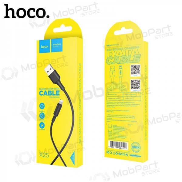 USB cabo HOCO X25 lightning 1.0m (preto) USB cabo HOCO X25 lightning 1.0m (preto)
