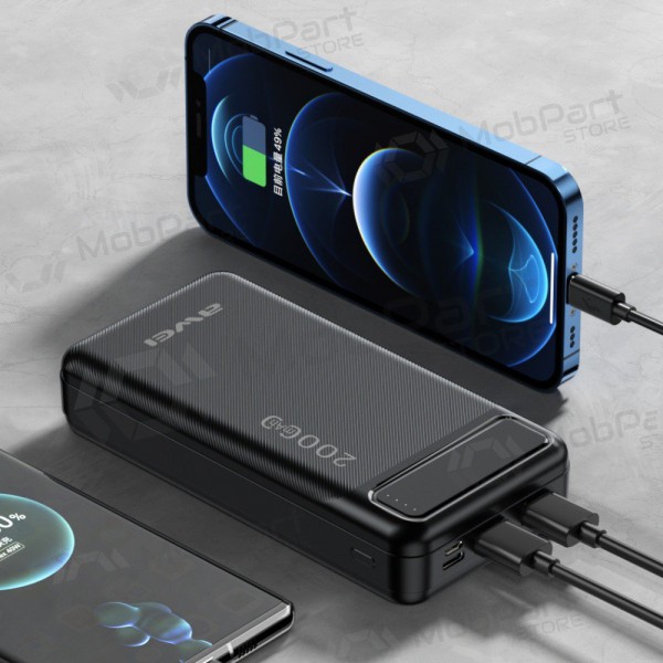 Bateria externa Power Bank Awei P6K 5V/2.1A 20000mAh preto