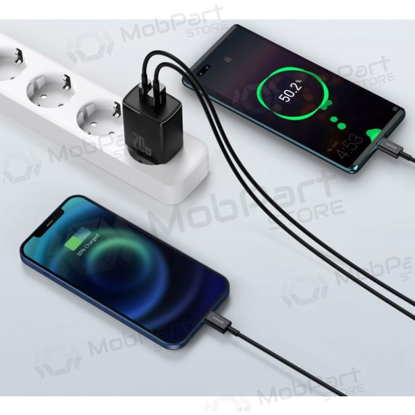 Carregador Baseus USB + Type-C 20W CCXJ-B01 (preto)