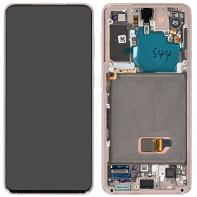 Ekranas Samsung G991 S21 5G su lietimui jautriu stikliuku e rėmeliu Phantom Violet original (service pack)