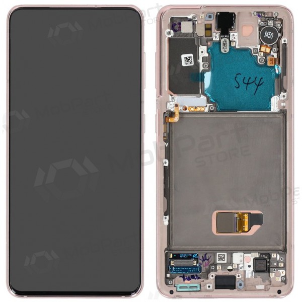 Ekranas Samsung G991 S21 5G su lietimui jautriu stikliuku e rėmeliu Phantom Violet original (service pack)