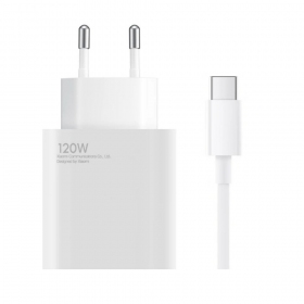 Carregador de telefone Xiaomi HyperCharge Combo BHR9462EU 120 W USB-A QC GaN branco.