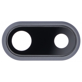 Apple iPhone 8 Plus lente vidro da câmera (preto) (com moldura)
