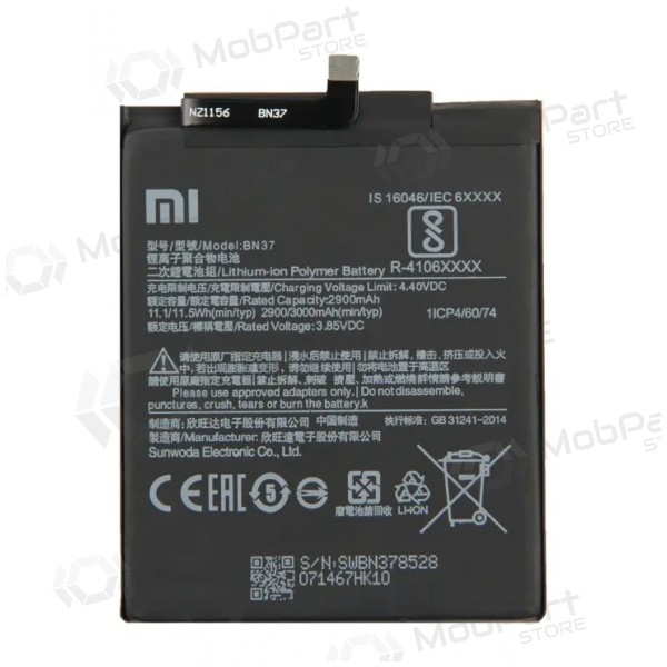 Xiaomi Redmi 6 / Redmi 6A bateria, akumuliatorius (BN37) (original) Xiaomi Redmi 6 / Redmi 6A bateria, akumuliatorius (BN37) (original)