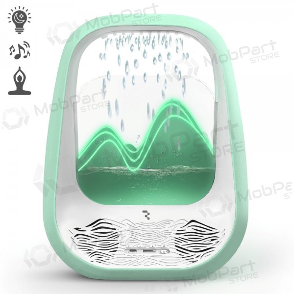 Alto-falante Bluetooth relaxante com iluminação RGB Relaxing Rain verde